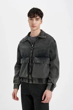 DEFACTO Relax Fit Zippered Pocket Jean Jacket