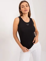 Black Fitted Women's Ribbed Top