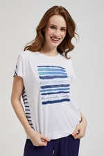 Women's T-shirt with MOODO print - white