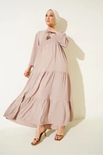 Bigdart 1627 Collar Laced Dress - C. Beige