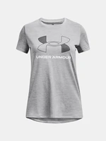 Sivé dievčenské športové tričko Under Armour UA Tech BL Twist SS-GRY