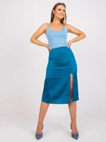 Sea midi pencil skirt in satin imitation with slit RUE PARIS