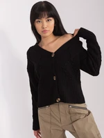 Black women's cardigan with buttons