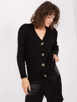 Black cardigan with wool