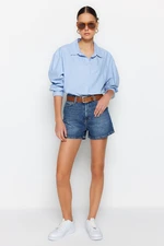 Trendyol Dark Blue Denim Shorts