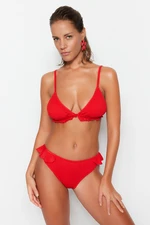 Trendyol Red Gimped Dół Bikini Z Normalnymi Nogawkami