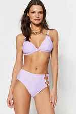 Trendyol High Waist Normal Leg Bikini Bottom with Lilac Accessories