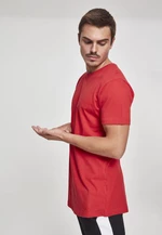 Shaped long T-shirt fiery red