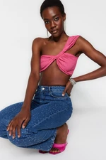 Trendyol Fuchsiový Pletený Texturovaný Crop Bustier