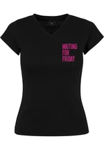 Ladies Waiting For Friday Box Tee Black