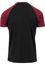 Raglan contrasting t-shirt blk/burgundy