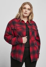 Women's Check Overshirt Navy Blue/Red