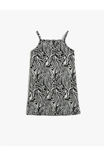 Koton Suspenders Dress with Abstract Pattern