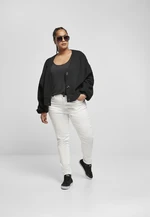 Women's Organic Oversized Short Terry Cardigan Black