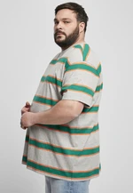 Light striped oversize t-shirt grey/junglegreen