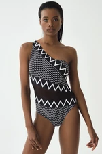 Dagi Black One-Shoulder Swimsuit