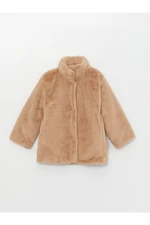 LC Waikiki Standing Collar Girls Plush Coat