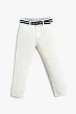 Koton Boys' Slim Fit Belt and Pocket Fabric Trousers 3skb40009tw