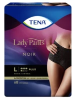 Tena Lady Pants Noir Plus Large Černé inkontinenční kalhotky 8 ks