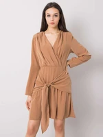 Light brown dress with frills by Emmeline RUE PARIS