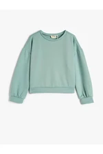 Koton 4WKG10330AK Cotton Girls' Sweatshirt BLUE