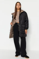 Trendyol Black-Mink Oversize Double-Sided Wearable Quilted Inflatable Coat