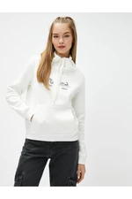 Koton Shawl Collar Sweatshirt With Pocket Printed Kangaroo