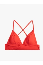 Koton Triangle Bikini Top Covered Cross-Strap Detail