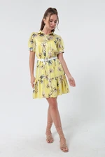 Lafaba Women's Yellow Patterned Shirt Dress