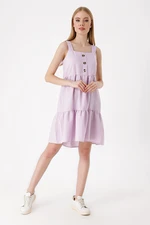 Bigdart 2385 Square Neck Summer Dress - Lilac