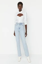 Trendyol Light Blue High Waist Flare Jeans