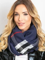 Navy blue scarf with fringe