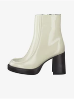 Tamaris cream high-heeled ankle boots