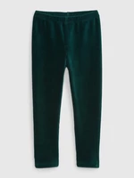 Dark green girls' velour leggings GAP