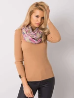 Powder pink scarf with floral pattern