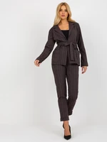 Dark grey checkered jacket for tying