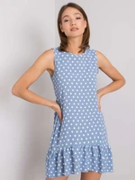 RUE PARIS Lady's blue dress with polka dots