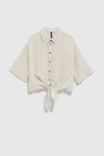 LADIES SHIRT L-KO-4039 BEIGE_OFF WHITE