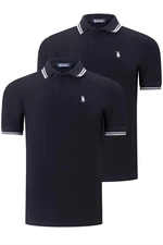 DUO SET T8594 DEWBERRY MEN'S T-SHIRT-BLACK-BLACK