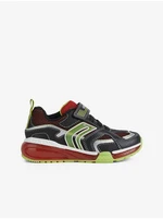 Green-black Boys Shoes with Glowing Sole Geox Bayonyc - Boys