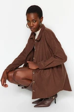 Trendyol Brown Double Pocket Oversize/Wide Fit Shirt