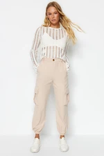 Trendyol Beige Cargo Woven Trousers with Pocket