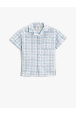 Koton Short Sleeve Shirt Plaid with Pocket