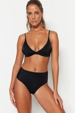 Trendyol Black Triangle High Waist Two Piece Swimwear Set