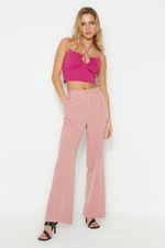 Trendyol Dusty Rose High Waist Wide Leg/Wide Leg Pleated Woven Trousers