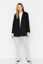 Trendyol Black Buttoned Lined Stamp Coat