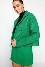 Trendyol Green Tweed Jacket Coat