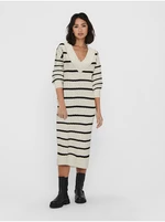 Creamy Women's Striped Sweater Midi Dress ONLY New Tessa