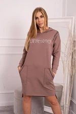 Dress with the inscription unlimited mocha