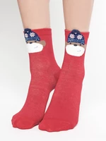 Socks with application monkey in a hat with red stars